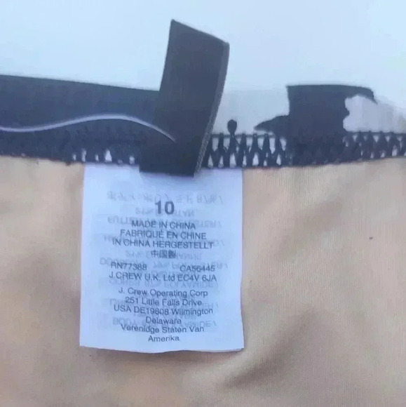 J Crew Women Blu White Floral Ruched Bandeau w/ Halter Strap One Piece Sz 10 NWT - Picture 2 of 7